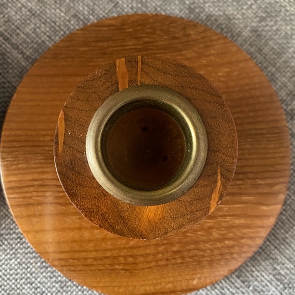 Pair of Vintage Myrtle wood Candlestick holders - Picture 4 of 6